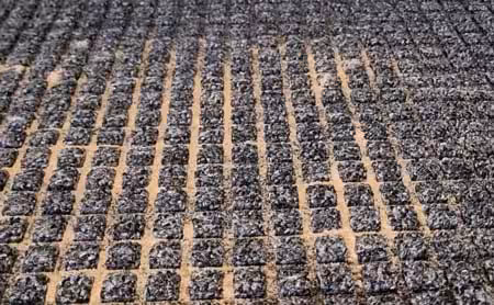 Aqua Barrier Heavy Duty Entrance Mat 3 Aqua Barrier Trapping Dirt in Lower Level of Mat