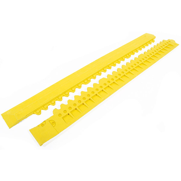 Interlock Solid Rubber Tiles & Edges - Male Edge/Corner Yellow
