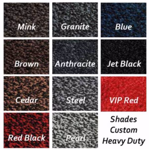 Shades Custom Heavy Duty Mats Colour Swatches