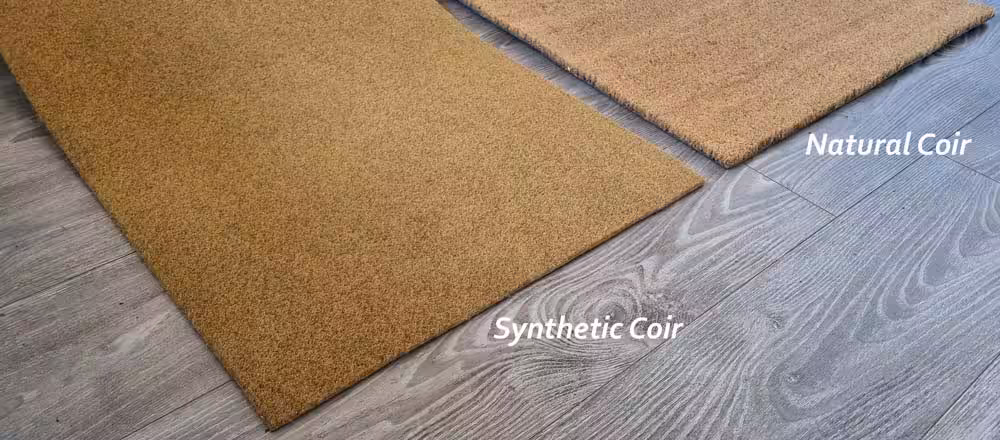 Synthetic Coir Roll Matting 9mm Depth 2 Synthetic and Natural Coir Roll side by side
