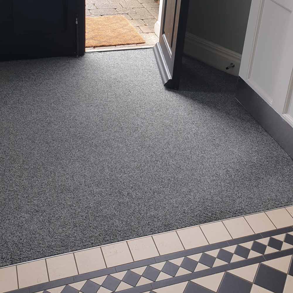 Ribbed Synthetic Coir Matting in Entrance to Apartments Block