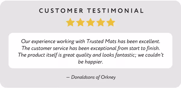 Logo Mats 10 Logo Mat Testimonial Donaldsons of Orkney