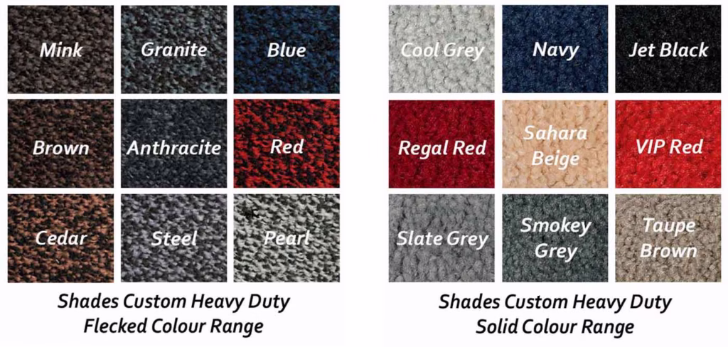 Shades Custom Heavy Duty Flecked and Solid Swatches