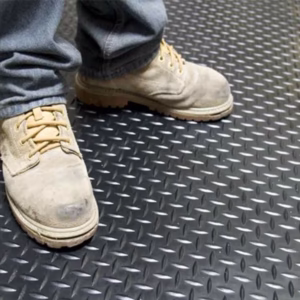 Chequer Plate 1 Bar Low Odour Rubber Roll Matting Walk On