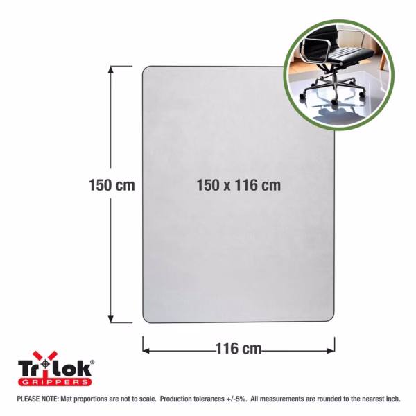 Chair Mat PVC Rectangular TrYlok 116x150