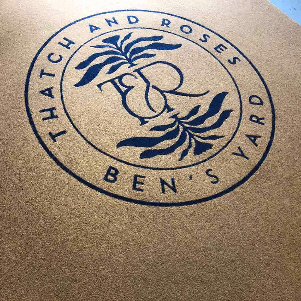 Synthetic Coir Logo Mat Natural Base