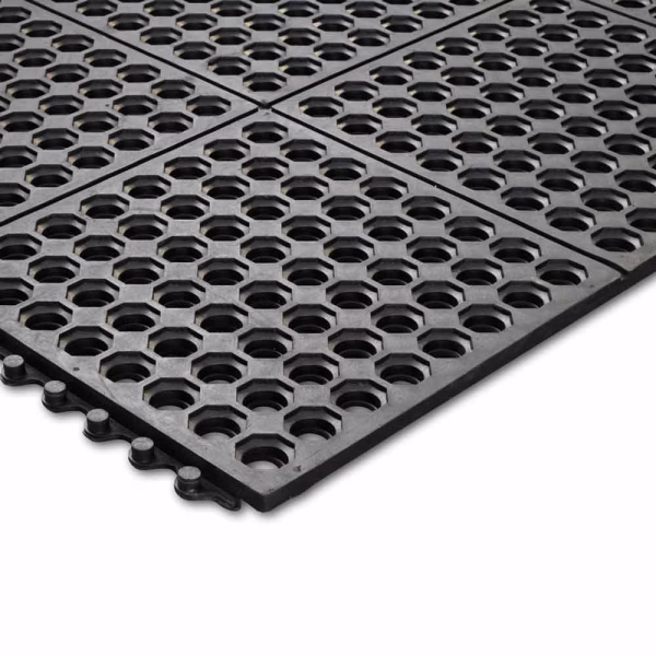 Interlock Flow Nitrile Rubber Matting Tiles Close Up No Edge