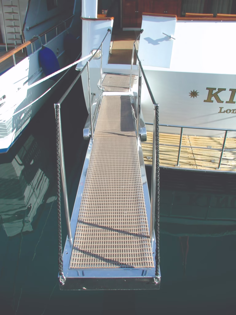 Barefoot matting on boat