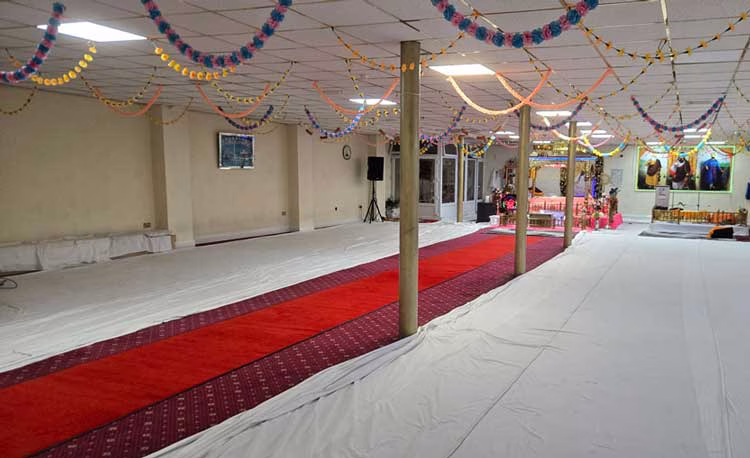 Sikh Temple Leicester VIP Red Runner Wide Shot