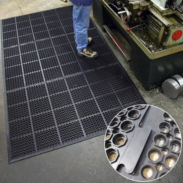 mat tiles with drainage holes 
