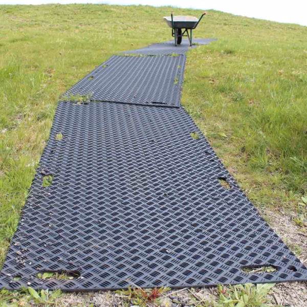 GS-35-GroundShield-Access-With-Wheelbarrow GroundShield Access 35 Ground Protection Mat Wheelbarrow