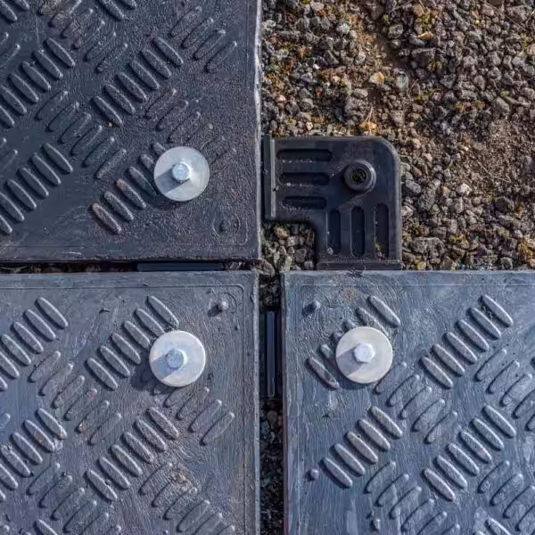 GSC-GroundShield-Connector-4-Way-Standard-in-use GroundShield Ground Protection Mats Connectors 4 Way Standard Connector in use